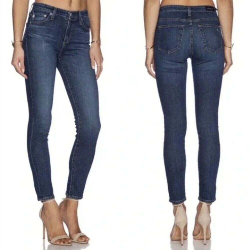AG Adriano Goldschmied x Alexa Chung Jeans Skinny Medium Wash Blue Denim Size 27